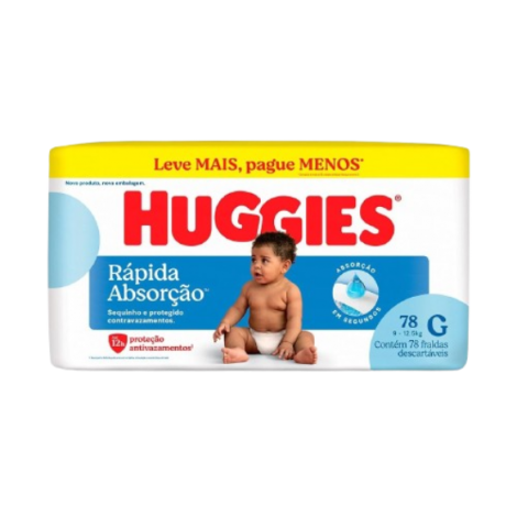 FRALDA HUGGIES TRIPLA HIPER AZUL G 78UN
