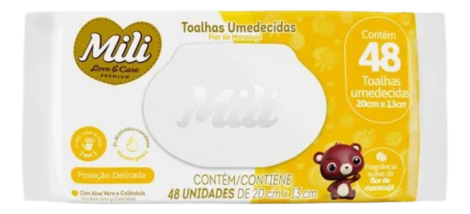 TOALHA UMED. MILI C/48UN LOVECARE FLOR MARACUJA
