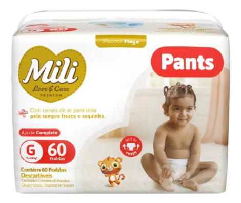 FRALDA MILI PANTS MEGA G C/60 UN
