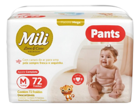 FRALDA MILI PANTS MEGA M  C/72 UN
