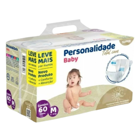 FRALDA PERSONALIDADE BABY M TOTAL CARE BAG 60UND