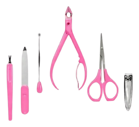 NEOPAN KIT MANICURE ROSA REF.7332 TESOURA+ESTOJO PROTETOR TESOURA+CORTADOR+SUPORTE+ x 1