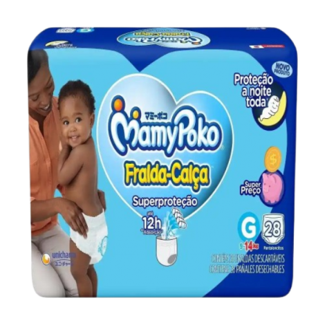 FRALDA MAMYPOKO JUMBO G  28UN CALCA AZUL