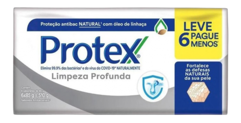 Sabonete em Barra Protex Limpeza Profunda 85g 6 unidades