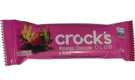 CROCKS CLUB BARRA CEREAL 25G  MORANGO/AVEIA/CHOCOLATE