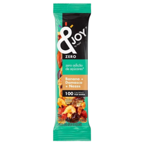 Barra de cereal zero com banana, damasco e nozes caixa com 12 unidades de 25g - Nuts&Joy