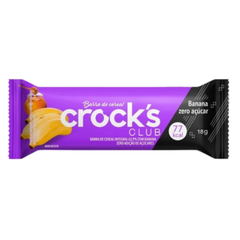 BARRA DE CEREAL CROCKS CLUB 18G ZERO ACUCAR BANANA