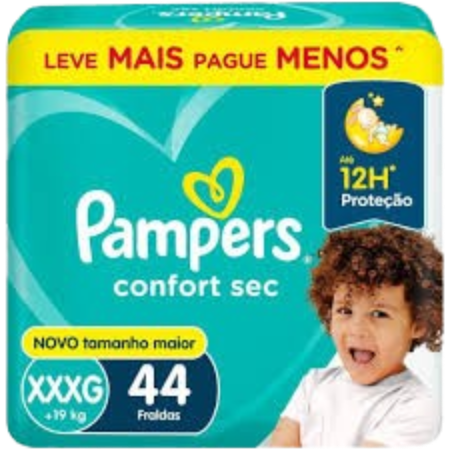 FRALDA PAMPERS CONFORTSEC  XXXG  44UN